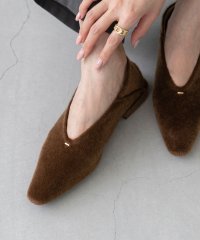 welleg/ウェレッグ welleg Uカット ゴールドアクセント ローヒール パンプス/507862062