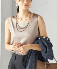 SHIPS WOMEN/2WAY サテン × カットソー スクエア タンクトップ/508222202