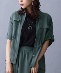 NICOLE white/ウエストドロスト半袖シャツ/508331503