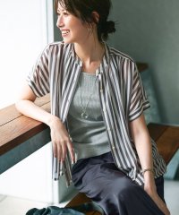 NIJYUSANKU（LARGE SIZE）/【WEB&一部店舗限定/洗える】ストライププリント シフォン ブラウス/508407865