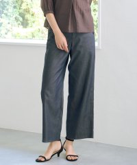 J.PRESS LADIES（LARGE SIZE）/【洗える・防シワ・速乾】ツイルシャンブレー ワイド パンツ/508413065