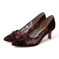 TALANTON by DIANA/タラントン バイ ダイアナ TALANTON by DIANA ポインテッドトゥリボンモチーフチュールレースオペラパンプス/508413408