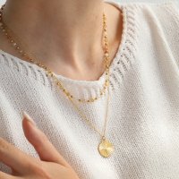 Noelmarket/ノエルマーケット Noelmarket ビーズネックレス 金属アレルギー対応 18kコーティング ゴールド ステンレス おしゃれなサマーネックレス/508413416