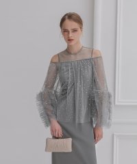Leja/レジャ Leja ドットストーンオフショルIラインワンピースドレスワンピース2点セット美脚効果結婚式 パーティードレス 成人式 二次会 同窓会 お呼ばれ オケー/508413441