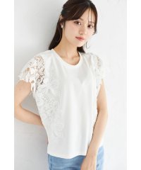tocco closet/トッコクローゼット tocco closet 接触冷感♪リボン×フラワーレース装飾カットソープルオーバー/508413550
