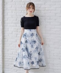 tocco closet/トッコクローゼット tocco closet バックレースアップ水彩フラワーレイヤードプリントフレアスカート/508413552