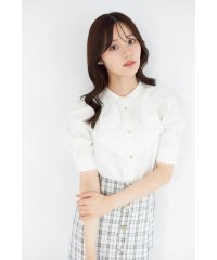 tocco closet/トッコクローゼット tocco closet ハート釦ラインレース装飾ラッフルフリルブラウス/508413553