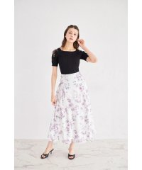 tocco closet/トッコクローゼット tocco closet 3WAYウエストリボン付きフラワープリントフレアスカート/508413554