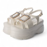 Mafmof/マフモフ Mafmof 【厚底】ビジュー付きボリュームソールスポーツサンダル MF312/508414232