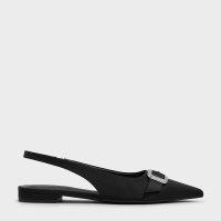 CHARLES & KEITH/サテン クリスタルバックルスリングバックフラット/508414351