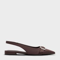 CHARLES & KEITH/サテン クリスタルバックルスリングバックフラット/508414351