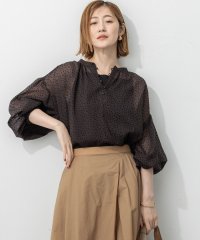 NIJYUSANKU（LARGE SIZE）/【洗える】ドットフロッキー ボリュームスリーブ ブラウス/508414556