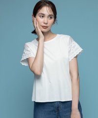 KUMIKYOKU（LARGE SIZE）/【接触冷感】レーススリーブシルケット カットソー/508414564