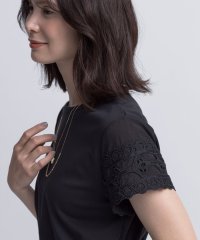 KUMIKYOKU（LARGE SIZE）/【接触冷感】レーススリーブシルケット カットソー/508414564