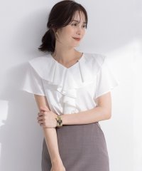 KUMIKYOKU（LARGE SIZE）/【接触冷感】ブラウスライクラッフル カットソー/508414565