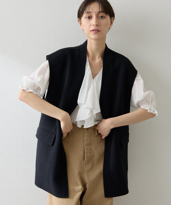 Whim Gazette ブラック長袖シャツ　新品タグ付　定価20900円 Whim Gazette ブラック長袖シャツ 新品タグ付 定価20900円
