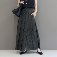 Aletta vita/アレッタ ヴィータ Aletta vita ミックスツイードプリーツスリットスカート/508415162