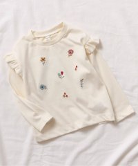 apres les cours/WEB限定 肩フリル フラワーモチーフTシャツ/508091035