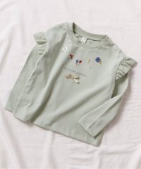 apres les cours/WEB限定 肩フリル フラワーモチーフTシャツ/508091035