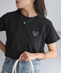 Riberry/リベリー Riberry ハートロゴラメ刺繍コンパクトTシャツ/508391413