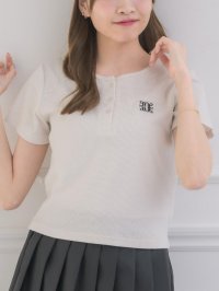 Emsexcite/エムズエキサイト ems excite 刺繍入りヘンリーネックTEE/508395517