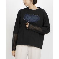 A.N.L/エー・エヌ・エル A.N.L チュール袖デニムパッチ長袖Tシャツ/508399277