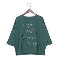 BRODIAEA/ブローディア BRODIAEA ロゴ刺繍七分袖Tシャツ/508404112