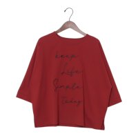 BRODIAEA/ブローディア BRODIAEA ロゴ刺繍七分袖Tシャツ/508404112