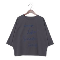 BRODIAEA/ブローディア BRODIAEA ロゴ刺繍七分袖Tシャツ/508404112