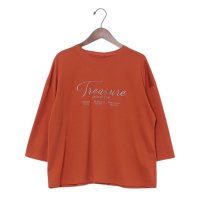 BRODIAEA/ブローディア BRODIAEA ロゴ刺繍七分袖Tシャツ/508404113