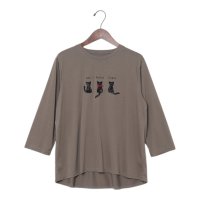 BRODIAEA/ブローディア BRODIAEA スパンコール ネコデザインカットソー/508404114