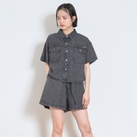 Lovetoxic/ラブトキシック Lovetoxic デニム半袖シャツセットアップ/508413545
