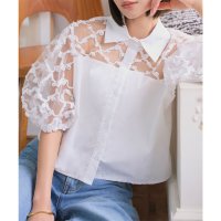 KOBE LETTUCE/コウベレタス KOBE LETTUCE フラワーモチーフシアーシャツブラウス [C7615]/508416362