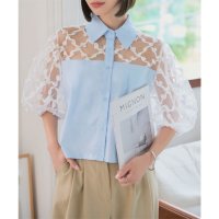 KOBE LETTUCE/コウベレタス KOBE LETTUCE フラワーモチーフシアーシャツブラウス [C7615]/508416362