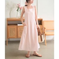 KOBE LETTUCE/コウベレタス KOBE LETTUCE シュシュ付き スクエアネックロングワンピース [E3525]/508416367