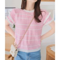 KOBE LETTUCE/コウベレタス KOBE LETTUCE ティアードスリーブサマーニットトップス [N1223]/508416373