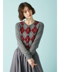 LILY BROWN/ロゴ刺繍アーガイルカーディガン/508416585