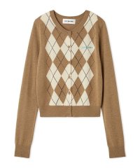 LILY BROWN/ロゴ刺繍アーガイルカーディガン/508416585