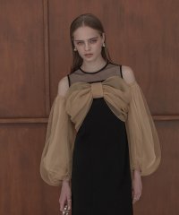 Leja/レジャ Leja フロントリボンチュールIラインワンピースドレス2点セット美脚効果結婚式 パーティードレス 成人式 二次会 同窓会 お呼ばれ オケージョン 20/508416934