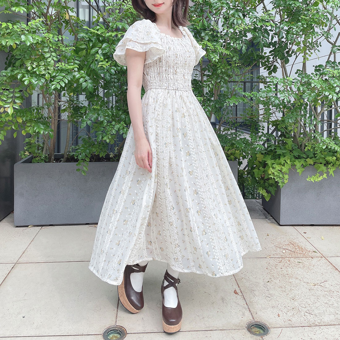 キャサリン妃愛用♪【HOBBS】高級シルク◇フローラルワンピース フローラルウォールプリント ワンピース【ウォッシャブル