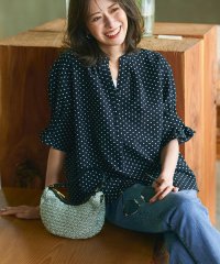NIJYUSANKU（LARGE SIZE）/【WEB&一部店舗限定】ドットプリント サッカー ブラウス/508417303