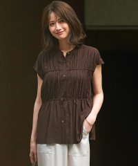 NIJYUSANKU（LARGE SIZE）/【接触冷感/WEB&一部店舗限定】レーヨンスパローン ティアード ブラウス/508417304