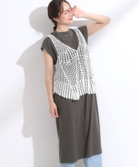 SHOO・LA・RUE/シューラルー SHOO・LA・RUE 【2点セット】クロシェ編みレースベスト＋Tシャツワンピースセット/508417373
