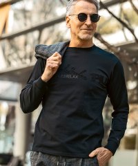 1PIU1UGUALE3 RELAX/ウノ ピゥ ウノ ウグァーレ トレ リラックス 1PIU1UGUALE3 RELAX スウィッチングロゴ スマートシルエット シルケット生地 長袖Tシャツ/508418198