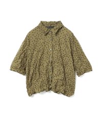 mizuiro ind/mizuiro ind ドットプリントキャッチワッシャーシャツ/508418401