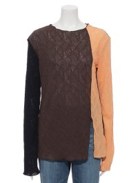 LHELBIE/レルビエ LHELBIE ミックスカラーシャーリングトップス/507045433