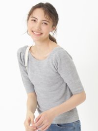 Leory×EBLOA/レオリー・エブロア Leory×EBLOA 【EBLOA】バックオープンパワショルニットトップ/507083206