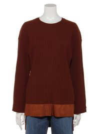 Maglia Plus/マリアプラス Maglia Plus ワイドリブクルーネックプルオーバー/507083696