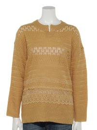 Fanaka/ファナカ Fanaka レースパッチスキッパーニット/507084389