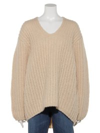 Maglia Plus/マリアプラス Maglia Plus 畦編みVネックPO/507084649
